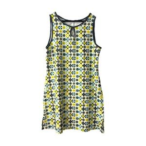 Floral Sleeveless Dress - Yellow and Black